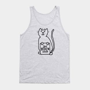 Cute Cat with Joe Biden 2020 Sign Outline Tank Top